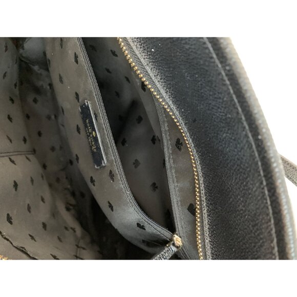 Kate Spade New York Black Large Leather Lori Tote Bag Double Handles Zip 7474 - Picture 6 of 11